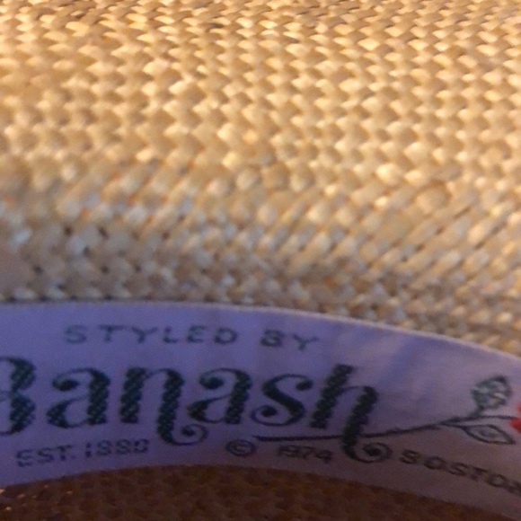 Vintage straw hat with burlap rimmed embellishment - Picture 3 of 6